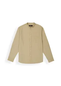 Pigment Wash Mandarin Cotton Shirt