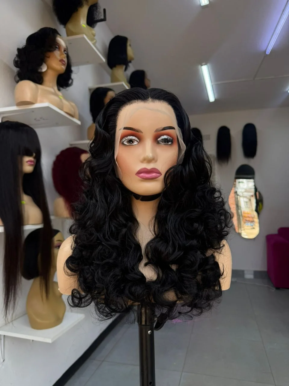 Bouncy Curl 22 inch- 13x4 Full frontal Human hair Wig