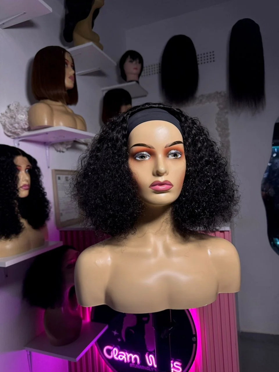 Headband wig curly 12 inch