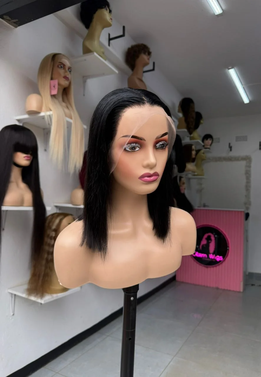 Full frontal bob 10 inch transparent lace straight